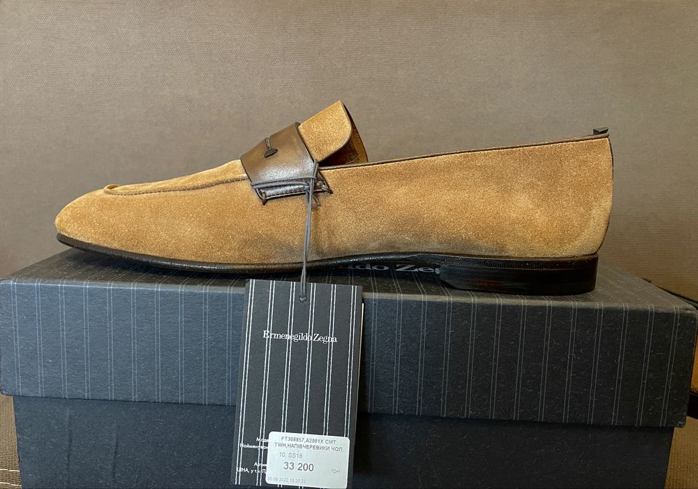 Ermenegildo Zegna лофери 45 - 45.5 оригінал Італія замшеві туфлі