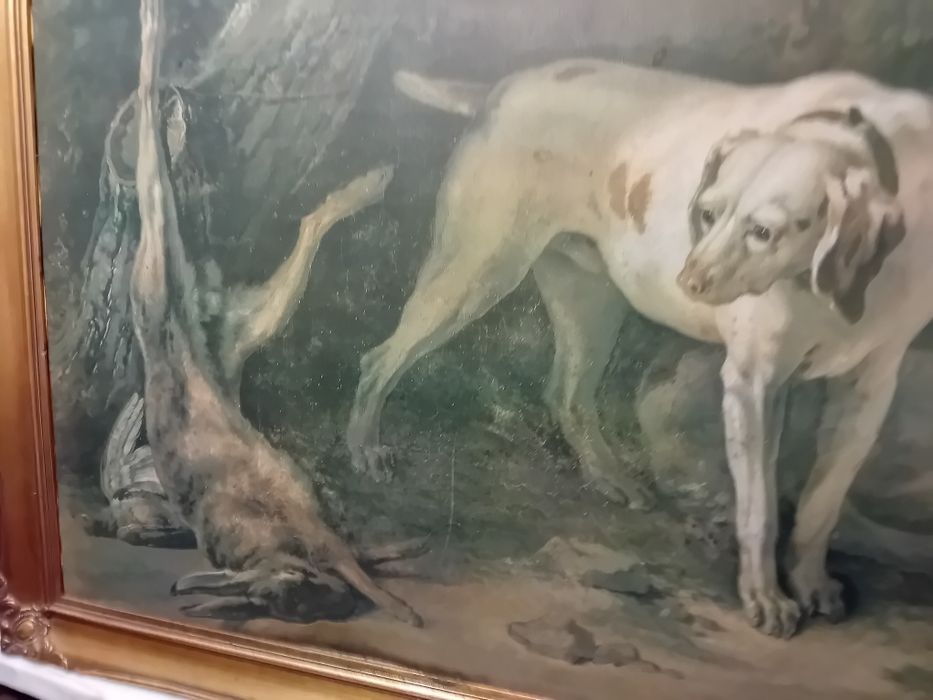 Quadro Estampa Cães e Lebre Jean Baptiste Oudry