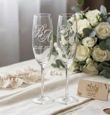 Гравіювання на склі / Весільні бокали / Особливі моменти на склі