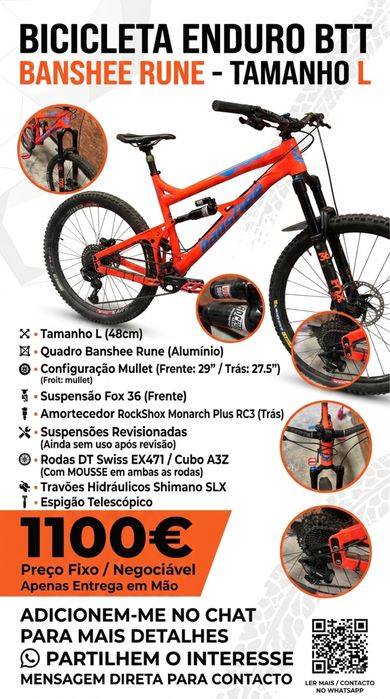 Bicicleta banshee rune mullet