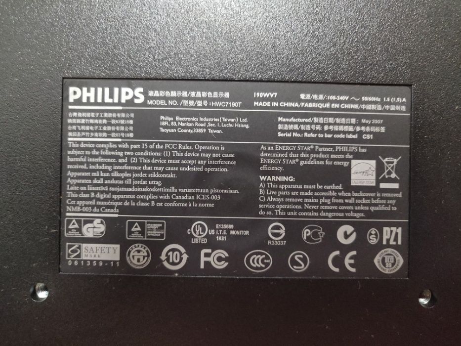 LCD PHILIPS HWC7190T 19 polegadas