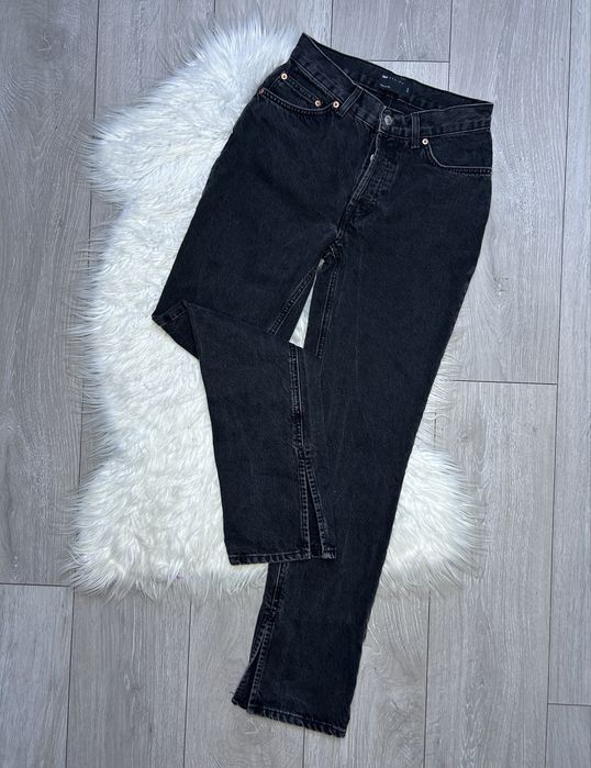 Czarne spodnie ASOS 26/32 casual wysoki stan, szeroka nogawka,  XS 170