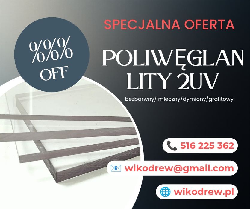 Poliwęglan lity mleczny dymiony antracytowy bezbarwny 2UV