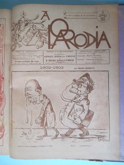 "A Paródia" , Raphael Bordallo Pinheiro, anos 1901 e 1902 completos.