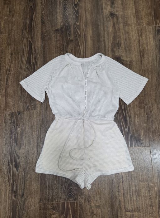 Kombinezon na lato ażurowy boho beżowy 36 S