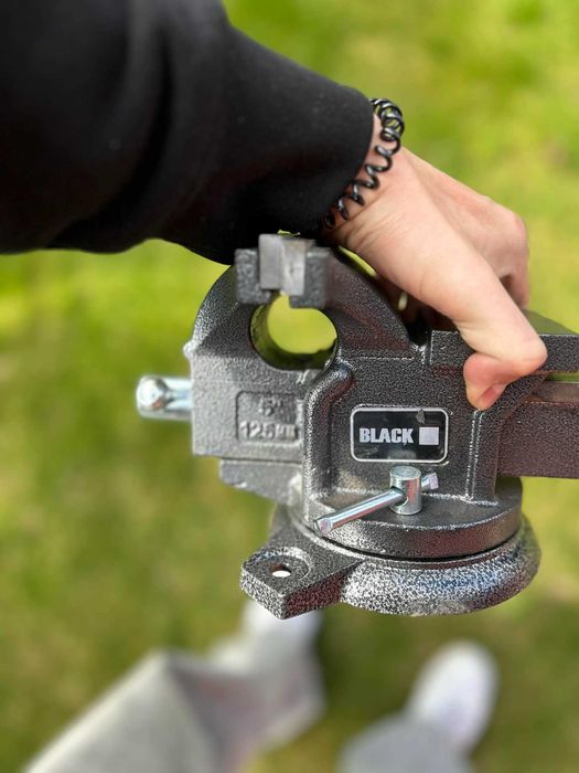 Imadło warsztatowe 125mm obrotowe z kowadłem mocne Ślusarskie NOWE MOCNE!