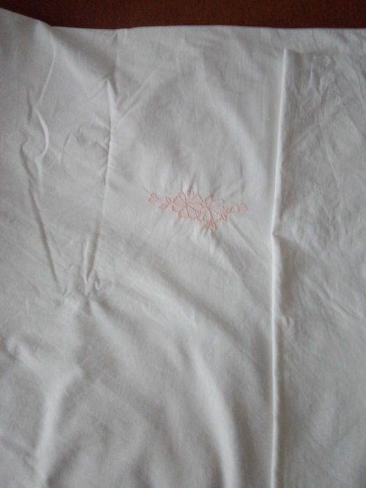 Komplet pościeli poszwa + 2 poszewki na poduszki biała bawełniana