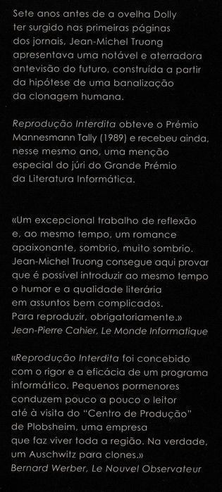 Livro Reprodução Interdita de Jean-Michel Truong [Portes Grátis]