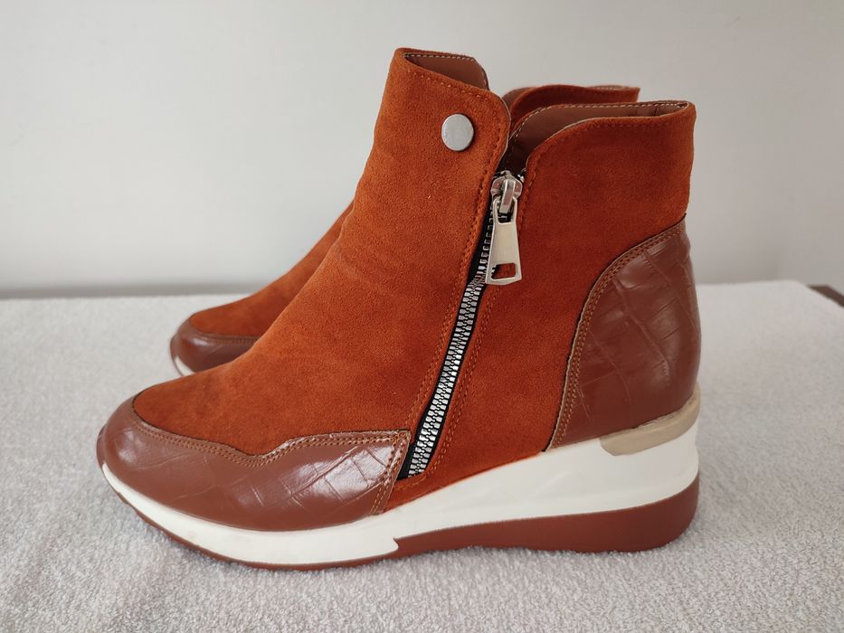 Botki na jesień rude nowe