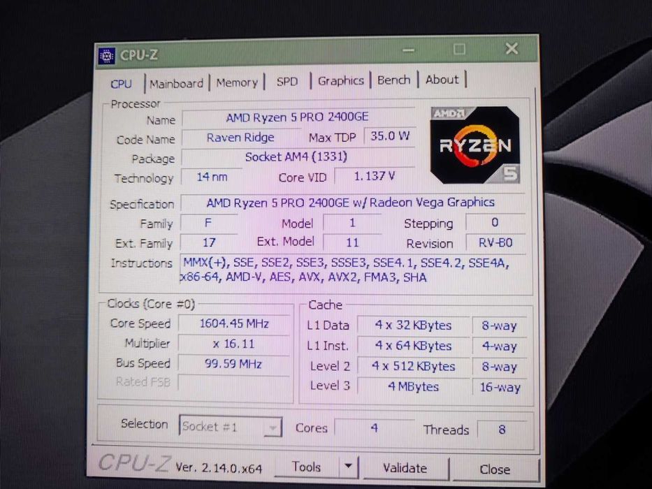 HP ProDesk 405 G4 Mini AMD Ryzen 5 PRO 2400GE 0GB RAM 0GB SSD Wi-Fi