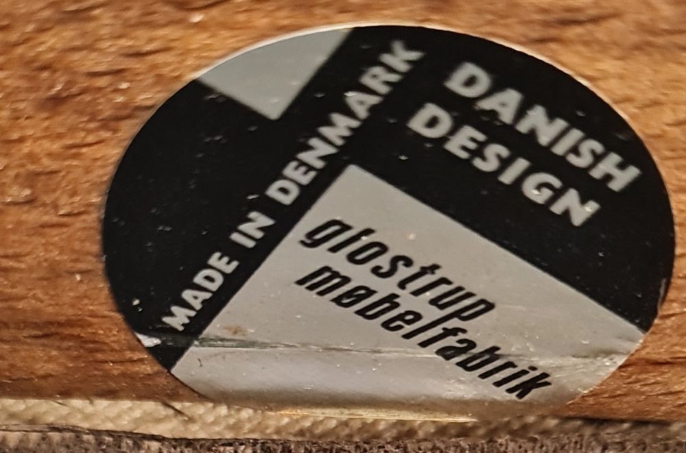 Krzesła drewniane tekowe skórzane/Glostrup Møbelfabrik Dania lata 60