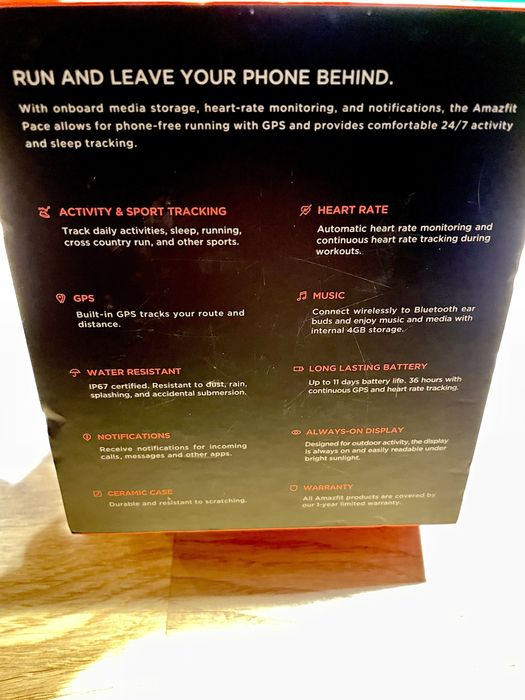 Smartwatch AMAZFIT Pace Czarny  inteligentny zegarek