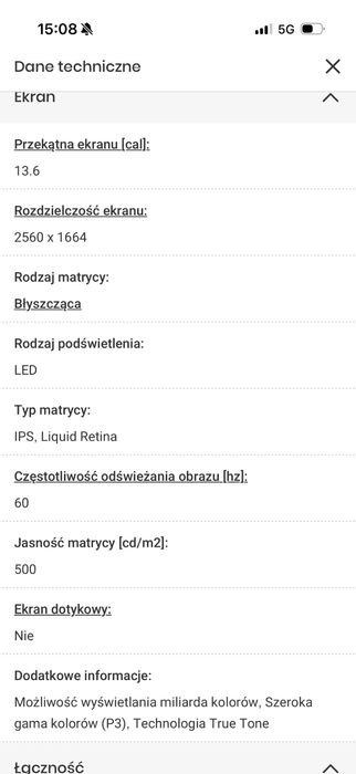 MacBook Pro 13 cali z ekranem Retina, 16GB