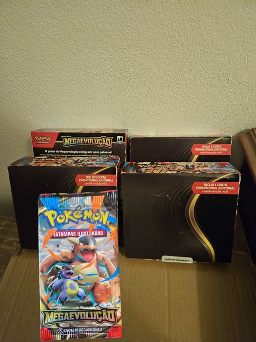 4x Pokemon booster box mega evolution sealed portuguese. Factory sealed.   Includes promos