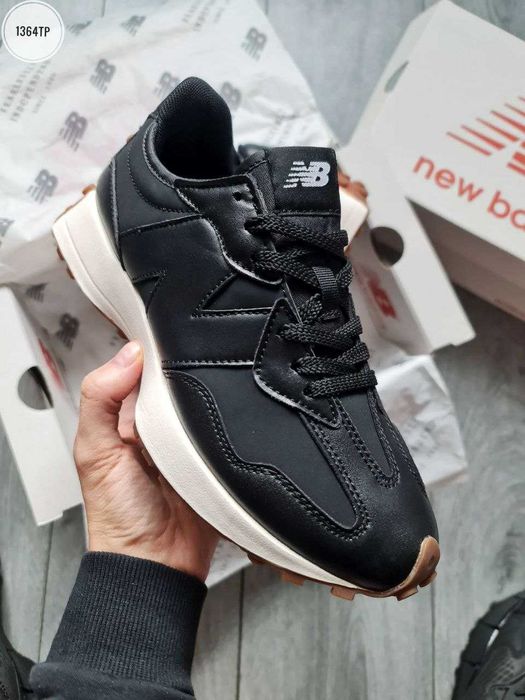 Мужские кроссовки New Balance "Black Leather" Размеры 41-45