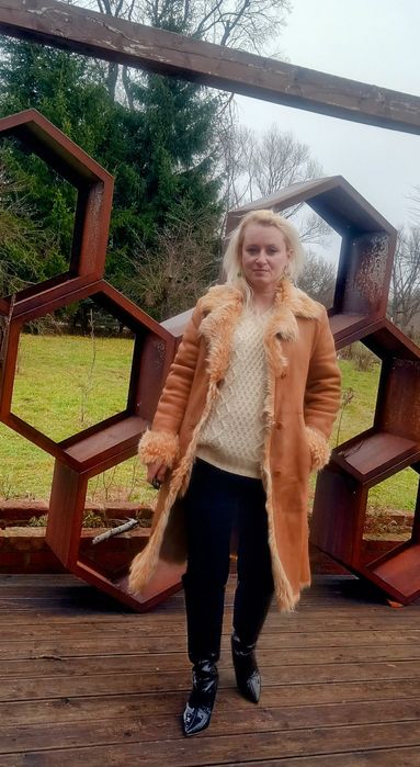 Kożuch naturalny kożuszek prawdziwy toscan