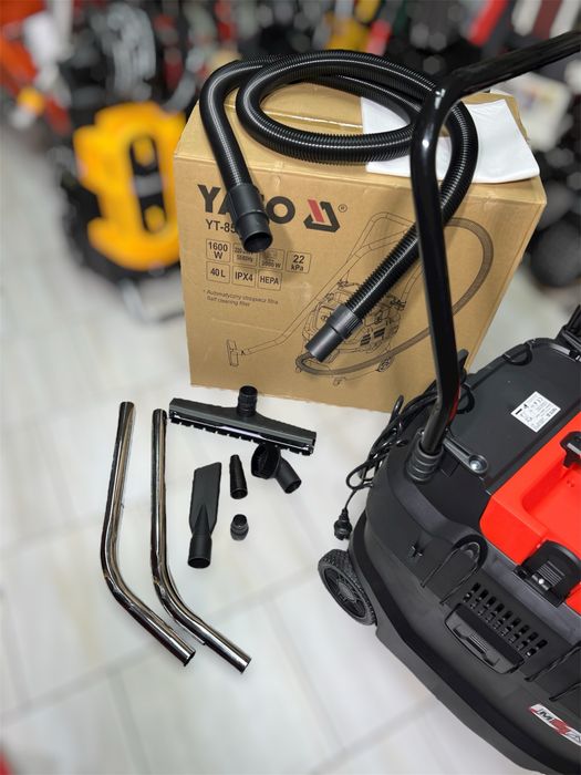 Пылесос с автоматическим встряхиванием YATO - 1600 Вт, 40 л бак