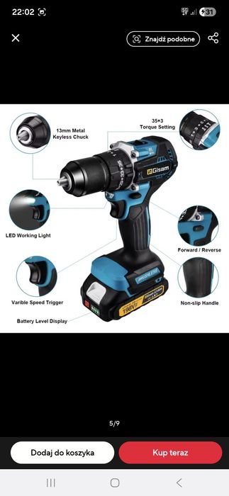 Wkrętarka Gisam 18v Makita