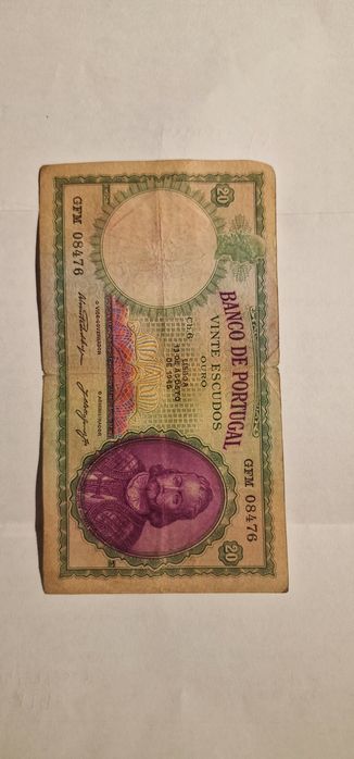 Nota de 20 escudos portugal 1946