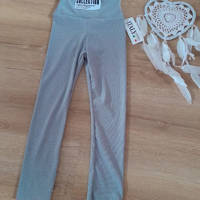 Szare legginsy leginsy prazkowane 122 128 lat 8