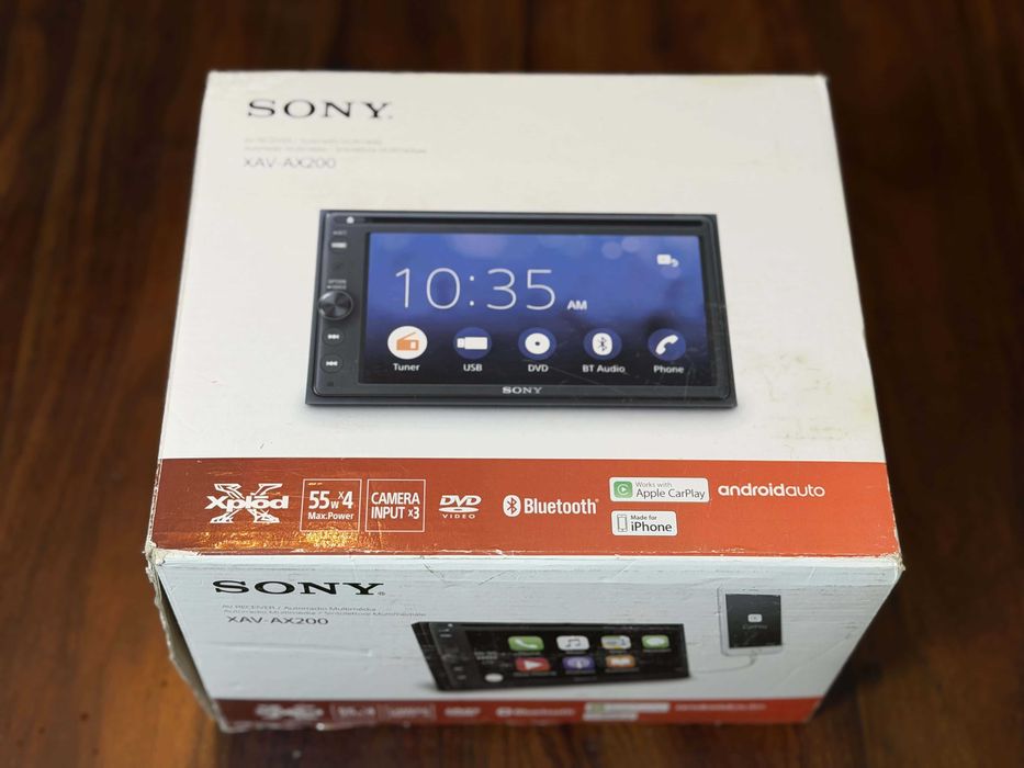 Sony XAV-AX200 2-DIN | Apple CarPlay + Android Auto | Caixa
