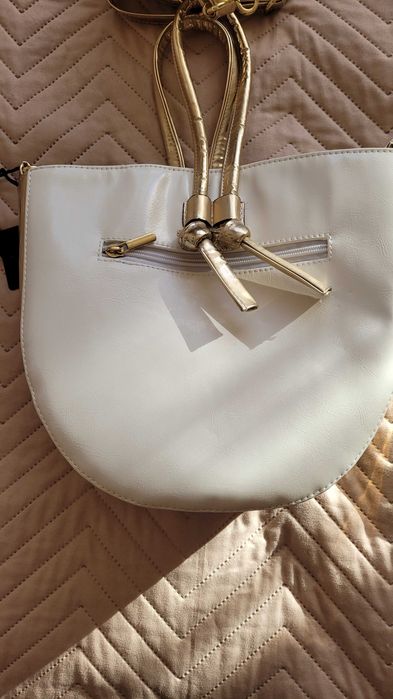 Torebka biało - złota