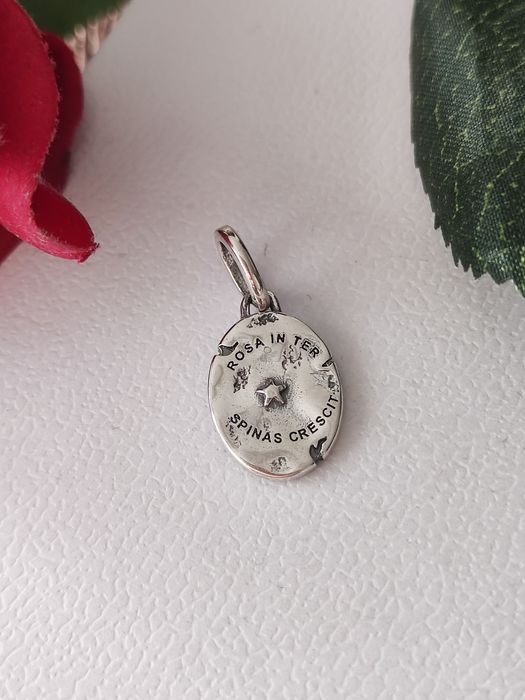 Amulet medalion charm's do naszyjnika bransoletki Róża S925
