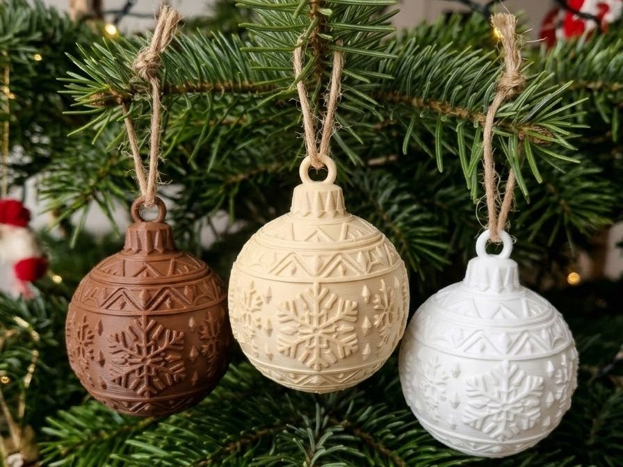 Bola de Natal decorativa com padrões geométricos