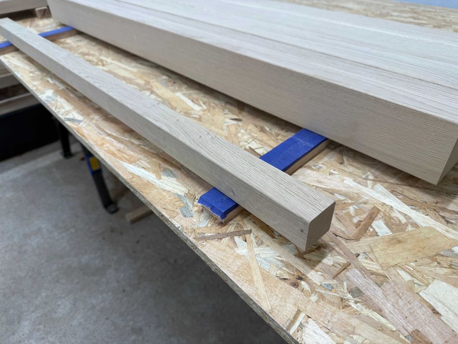 Balustrada dębowa, pochwyt, słupki, schody