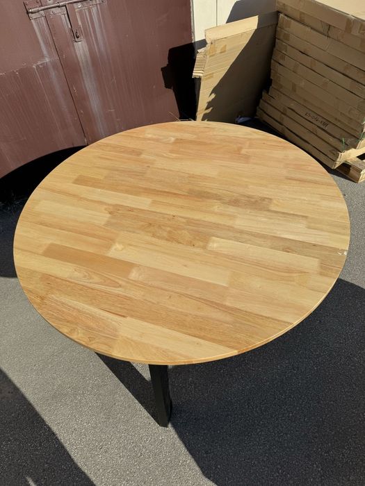 Stół okrągły lite drewno 144cm średnica 76cm wys Lectus