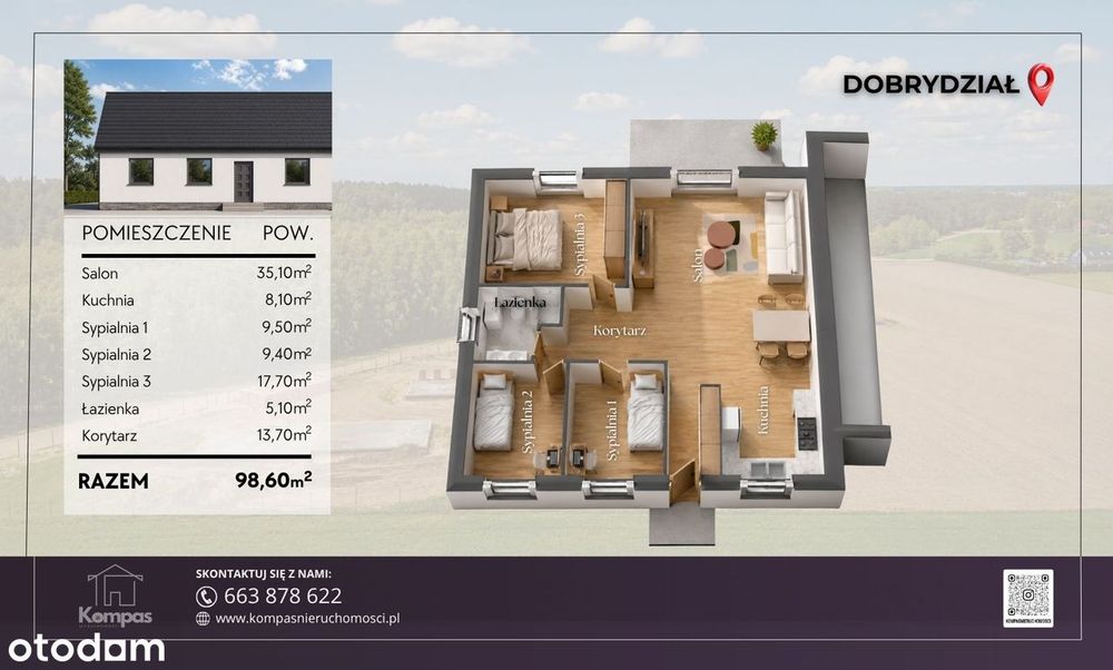 Dom przy lesie | Dobrydział | 4 km od Wieruszowa