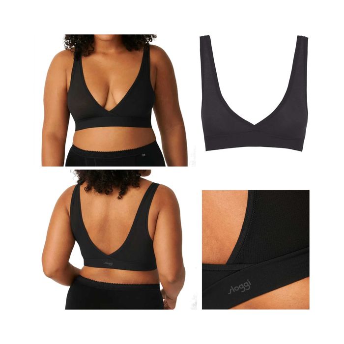 Biustonosz SLOGGI GO ALLAROUND BRALETTE Damski Rozmiar Uniwersalny Czarny