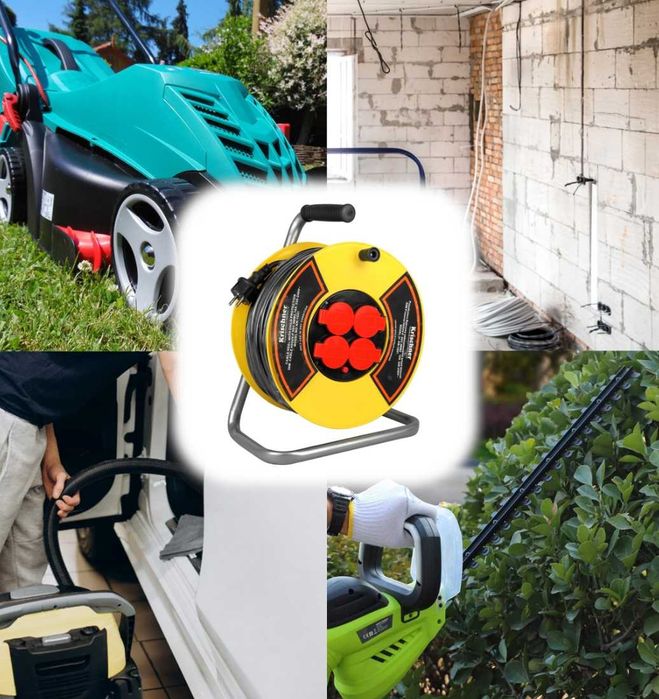 PRZEDŁUŻACZ NA BĘBNIE bębnowy 50m 3x2,5 z klapkami budowlany