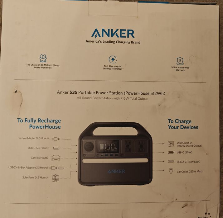 Зарядна станція Anker 535 PowerHouse 512 Wh