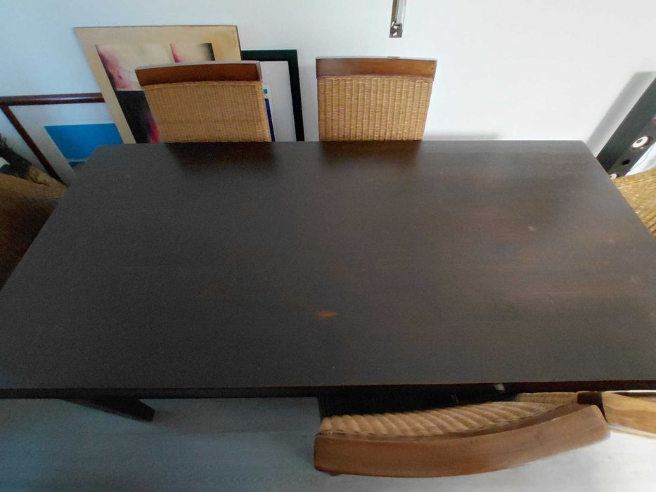 Mesa de sala de jantar + cadeiras + cadeirões