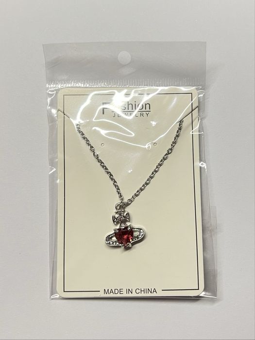 Підвіска серце срібна рожева червона Vivienne Westwood Heart вівʼєн вествуд хром хартс