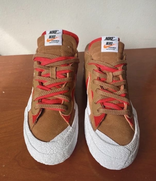 Hype Sacai X Nike Blazer Low British Tan Sneakers EUR 41 Novos