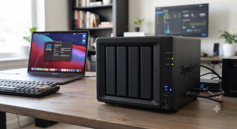 Synology DS418play NAS на 4 диски — 4K медіасервер, ідеальний стан