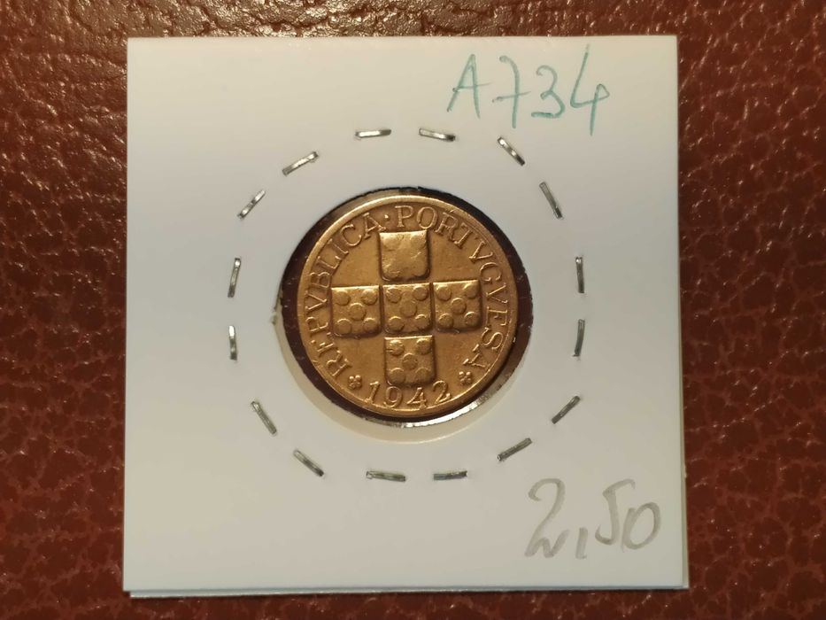 A734 moeda de XX (20) centavos de 1942 - Portugal
