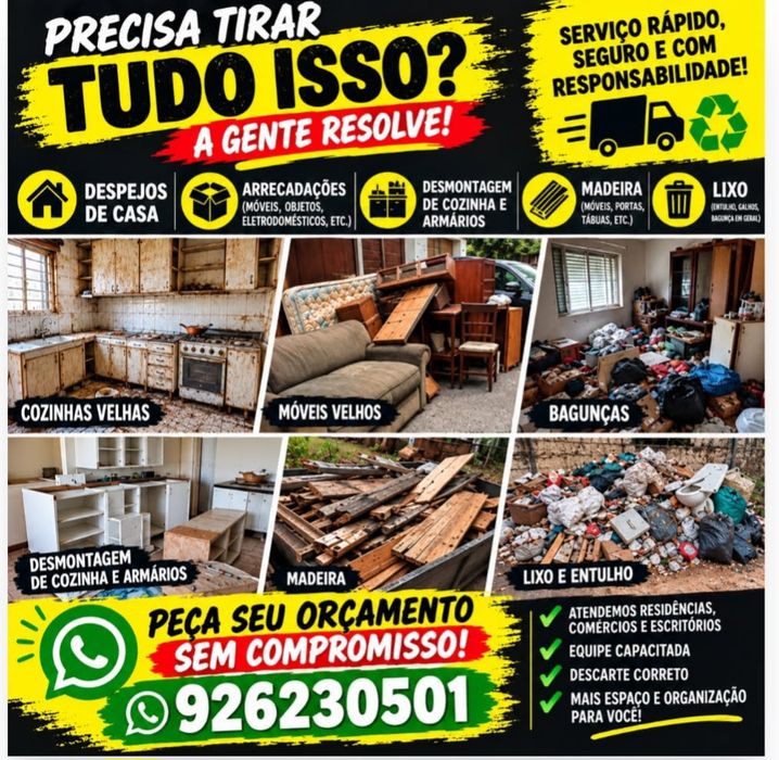 Despejos de casas, comércios etc.
