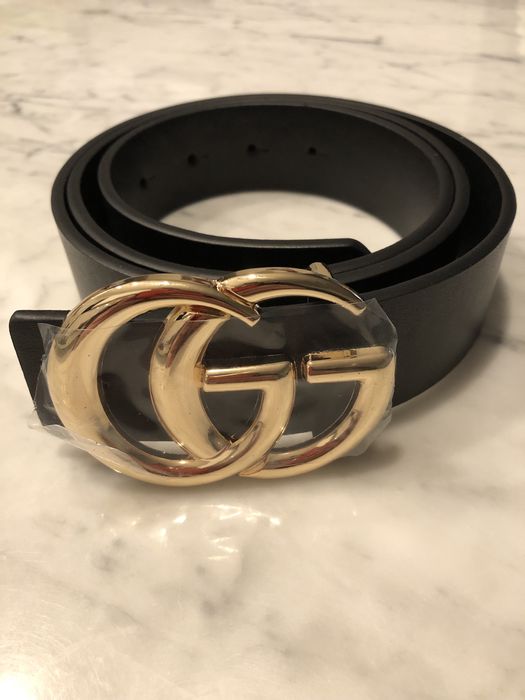 Gucci pasek uniseks ze złotym logo