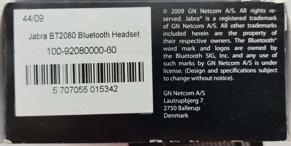 Блютуз Jabra, модель BT2080.