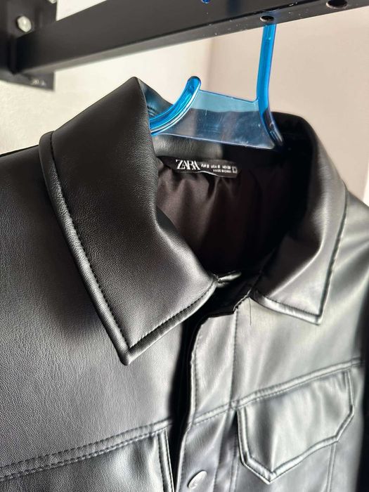 Blusao motard biker casaco homem Zara Man efeito pele preto S