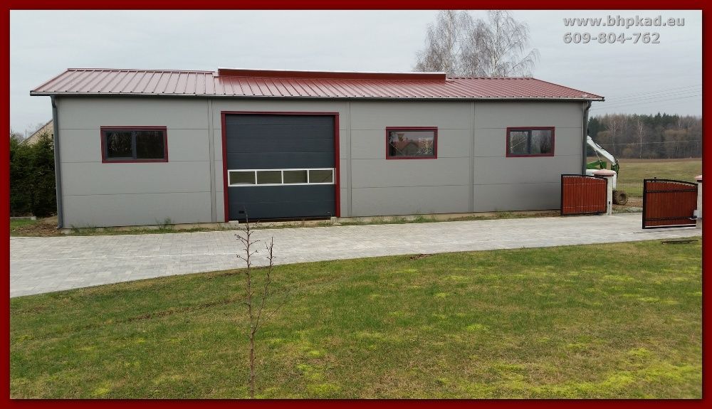 Konstrukcje stalowe. 10x20x4,5m. BHP KAD. Hale stalowe. Bartoszyce.