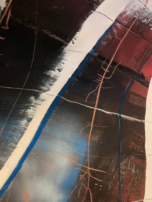 Tela a óleo original e com certificado - autor japonês