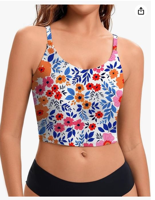 Góra od bikini, regulowane ramiączka, wzór kwiaty rozm. M WOWENY