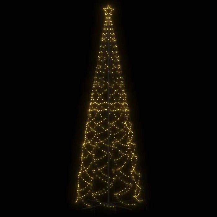 Árvore De Natal Em Cone 1400 Luzes Led 160X500 Cm