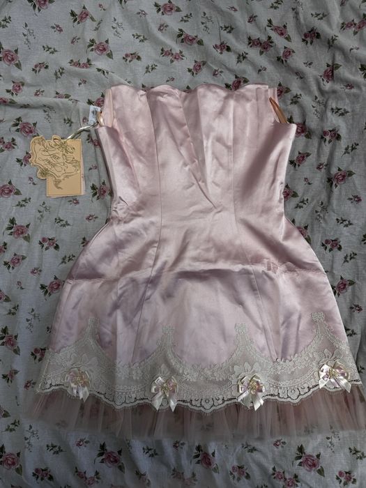 Рожева сукня Lacemade з фатою, розмір S, нова