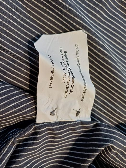 Męska koszula w czarno-białe paski Esprit rozm 2XL.