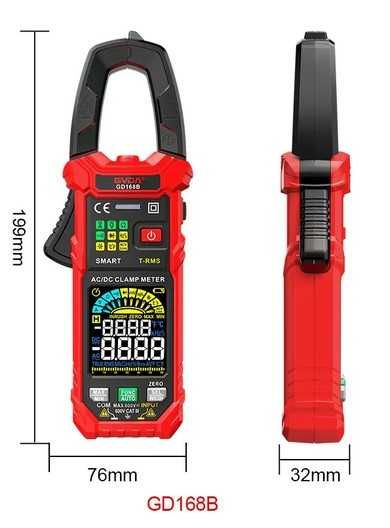 Pinça Multímetro Digital AC/DC Corrente 600A, Tensão, Temperatura